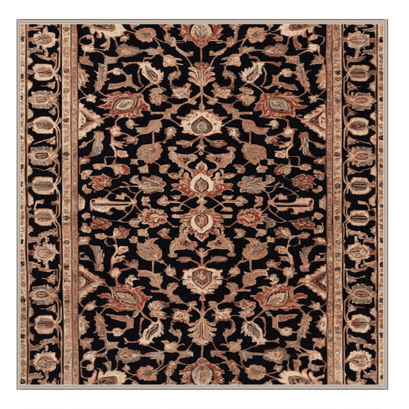 Tapis brun lavable à la machine, Carré 5 pi