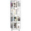 4 tablettes rotatives toutes pivotantes, 360 roulettes, construction, finition blanche, assemblage facile, grande utilisation de l'espace blanc, étagères spacieuses, avantage rapide-120632354