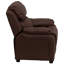 Deluxe Padded Contemporary Kids Recliner with Storage Arms-575610409