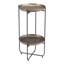 Table de bout à piédestal rond 32 po bronze et acier gris