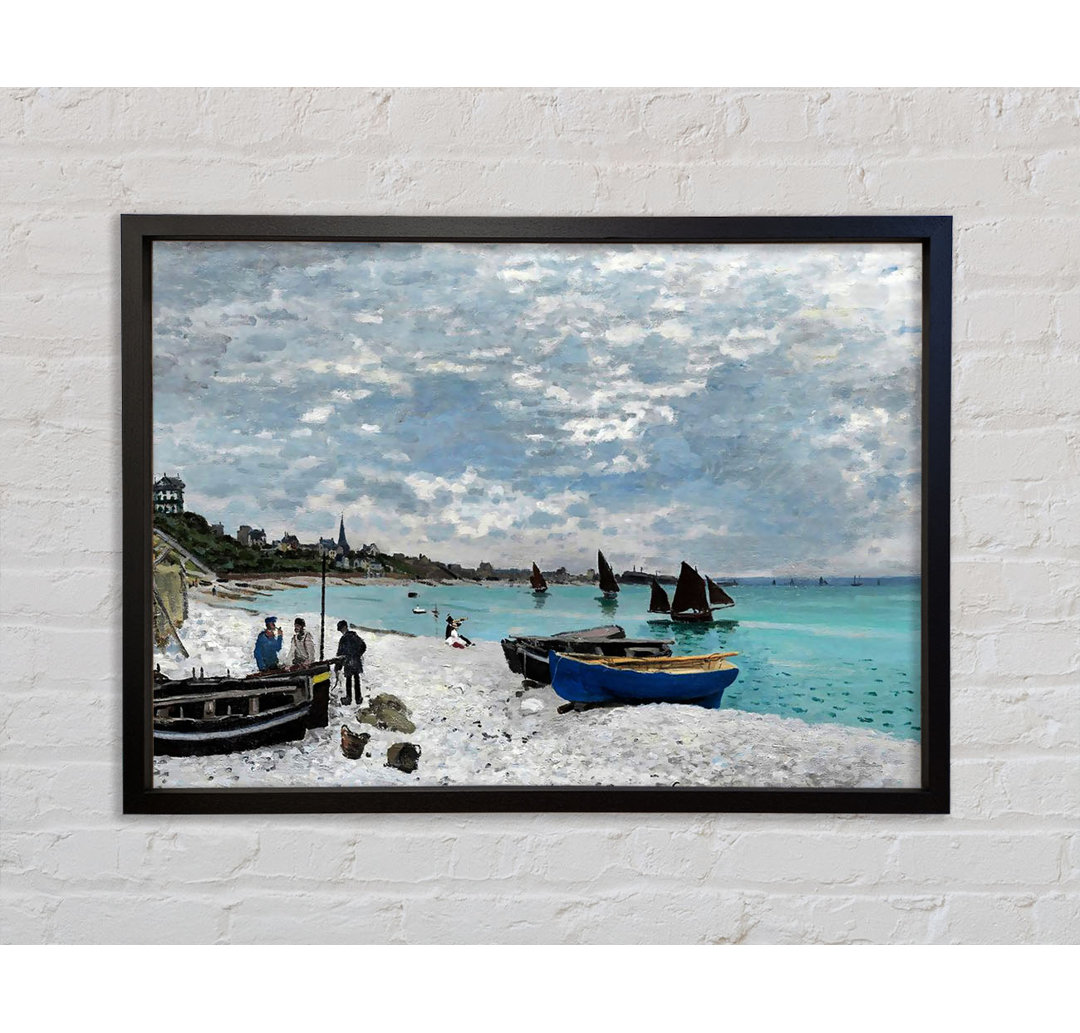 Der Strand von Sainte-Adresse von Claude Monet - Einzelbildrahmen Kunstdrucke auf Leinwand