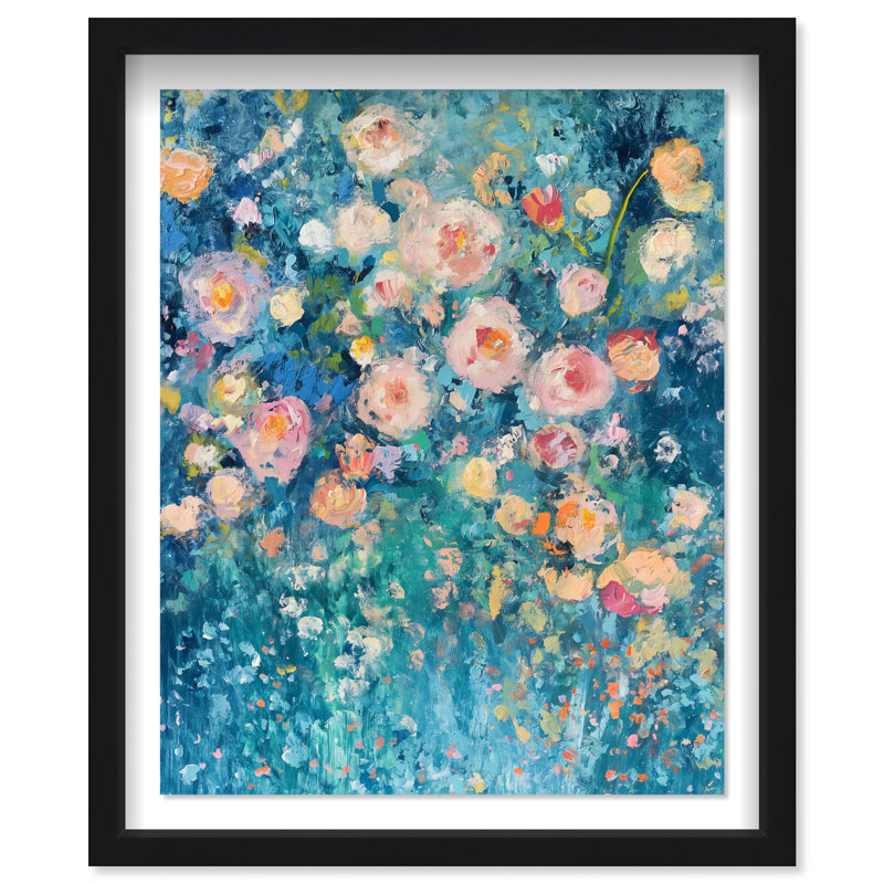 Undersea Petal III Shadowbox Abstract Print by Oliver Gal, Black Frame, 16 x 20, 21.5"H x 17.5"W, Black Frame