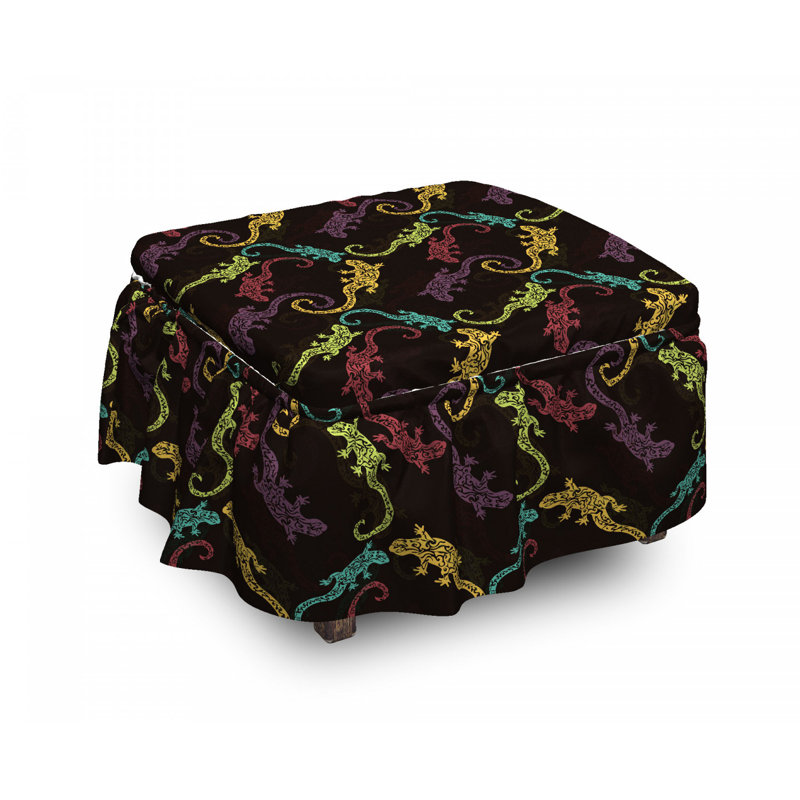 Housse pour repose-pieds composition de reptiles