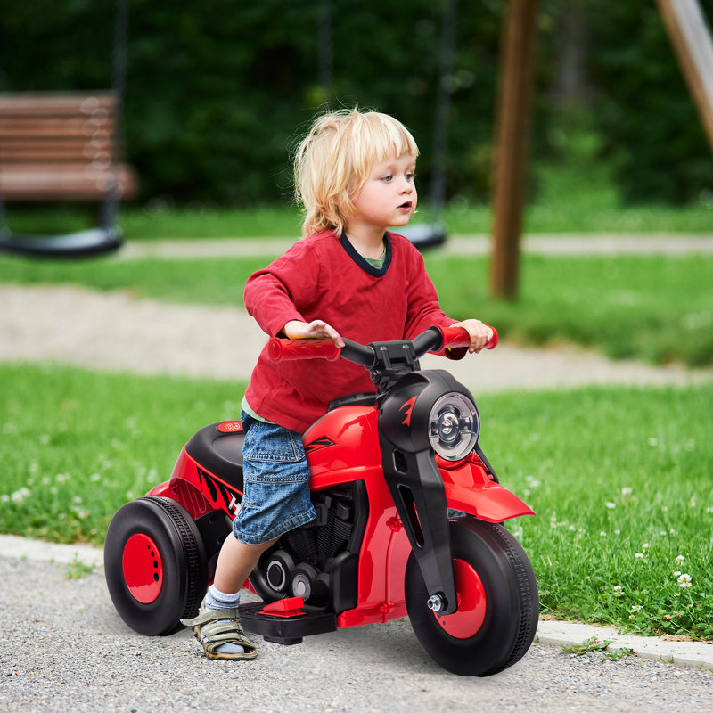6V Red Kids Electric Ride-On Motorcycle with Bubble Function