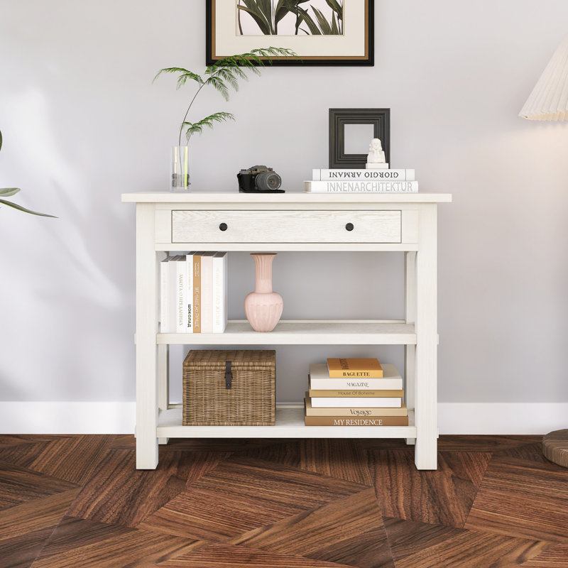 Console rétro avec rangement 36 po, Gris