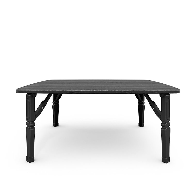 Biehle Four Leg Coffee Table, Black, 35cm H x 80cm D x 80cm D