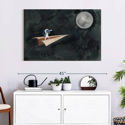 Avion en papier jusqu'à la lune