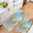 Blue Gold Abstract Print Kitchen Entryway 2 PC Kitchen Mats Set
