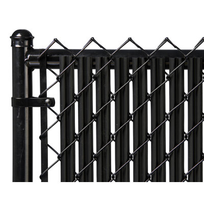 Proudly Made in The USA! - Ridged Slat Single Wall Bottom Locking Slat Depot Privacy Slat for 3', 4', 5', 6', 7' and 8' Chain Link Fence (4ft, Black)