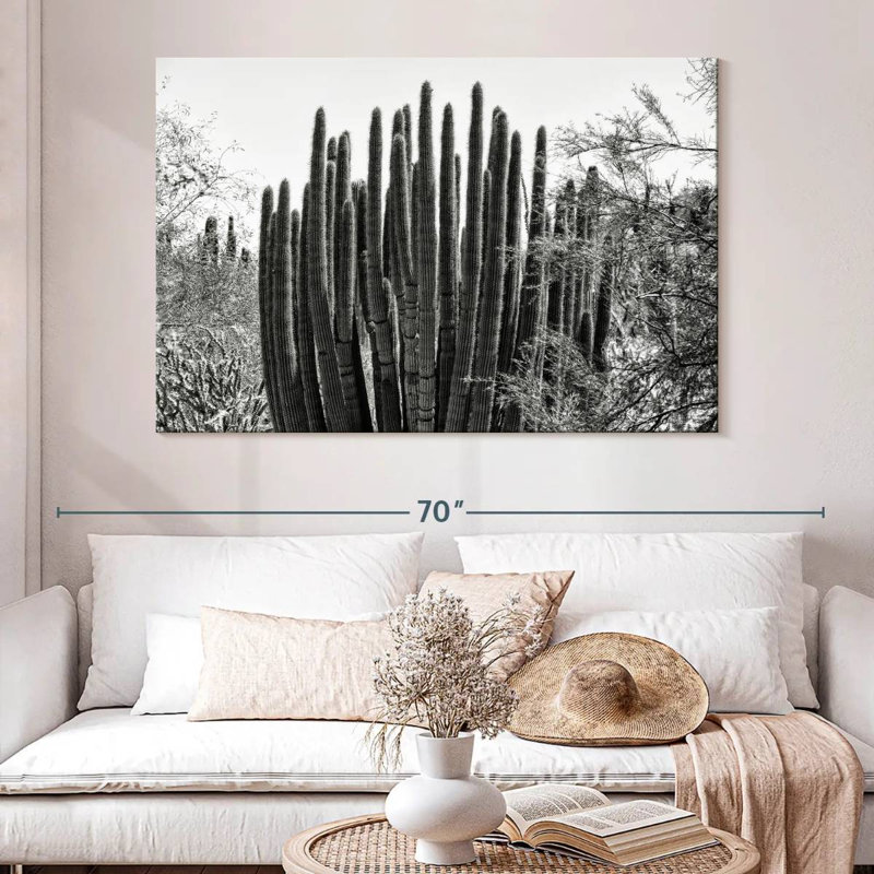 Harnek - Arizona noir - gros cactus, H 34 po x l 51 po