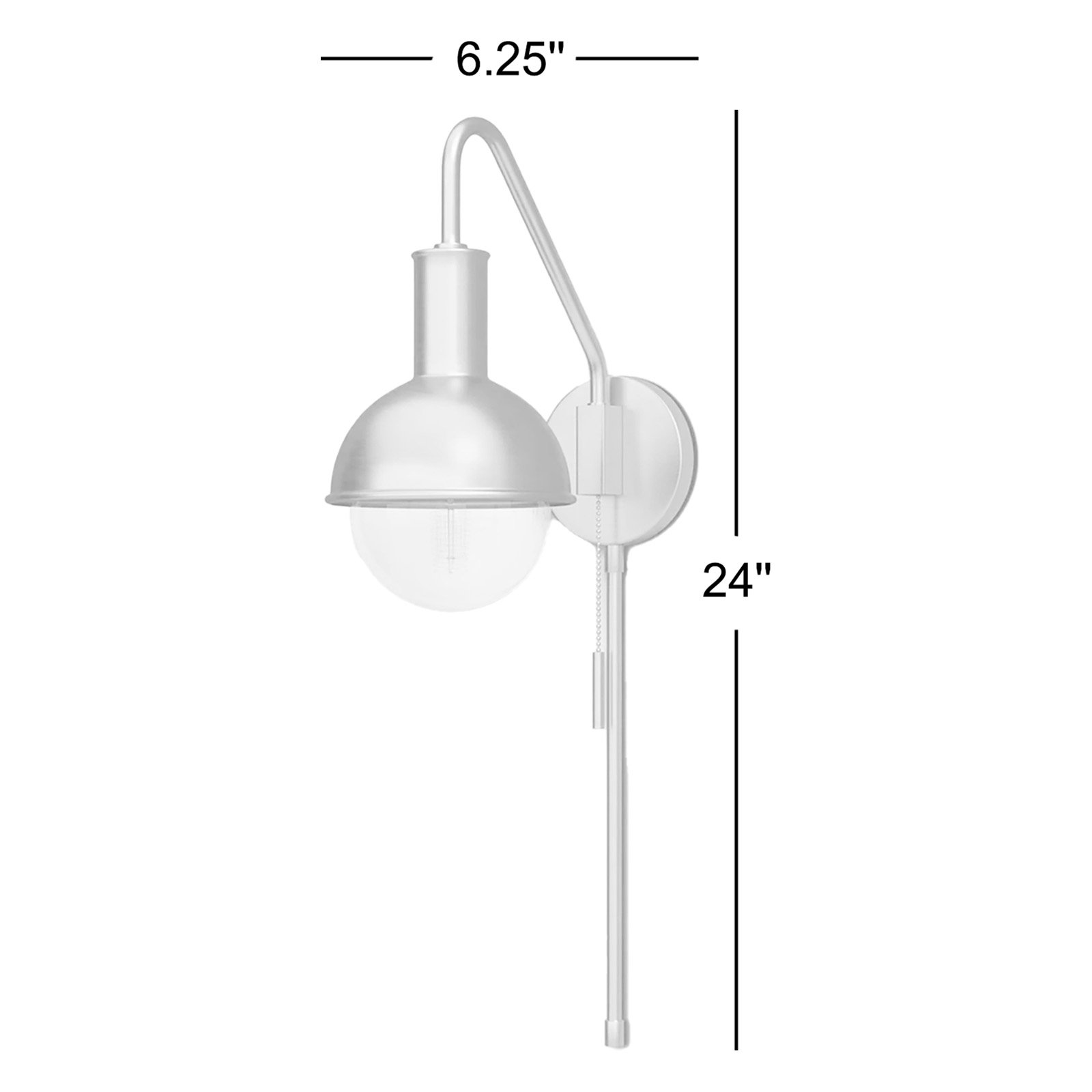 Luke Single Light Dimmable Plug-in Armed Sconce, Polished Nickel