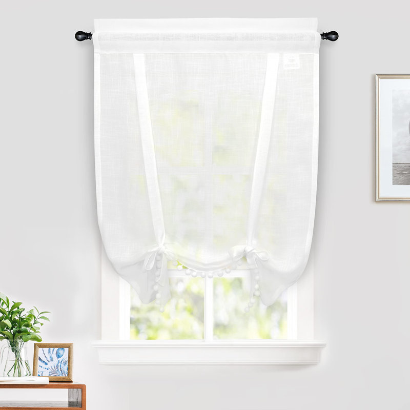 Rideau semi-transparent en lin texturé, L 31 po x L 47 po