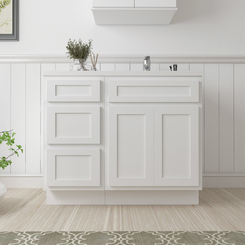 Base de meuble-lavabo simple 39 po seulement, Blanc