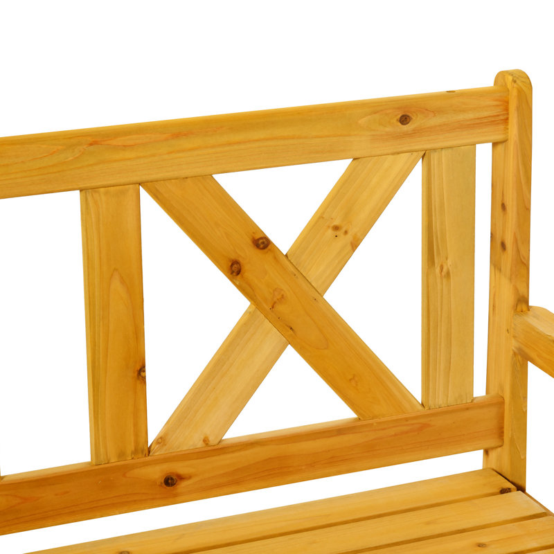 Banc de patio en bois avec boîte de rangement Outsunny, Jaune