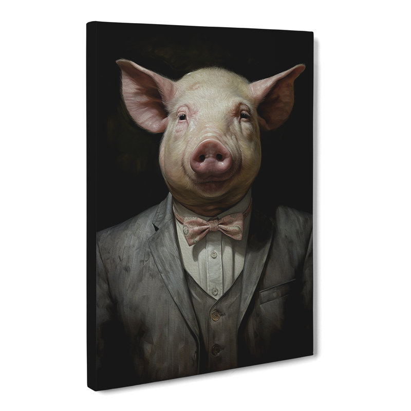 Pig Contemporary Art - Wrapped Canvas, 50cm H x 35cm W x 3cm D