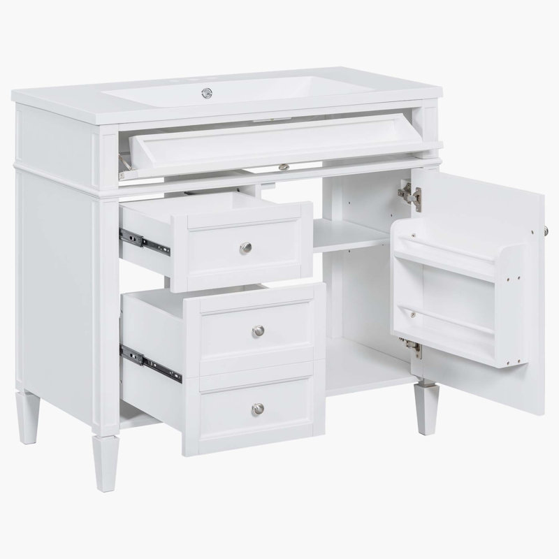 Base de meuble-lavabo simple 36 po seulement, Blanc