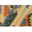 Tapis beige / bleu / orange / vert en laine noué à la main Jacky