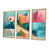 Toile avec cadre flottant or