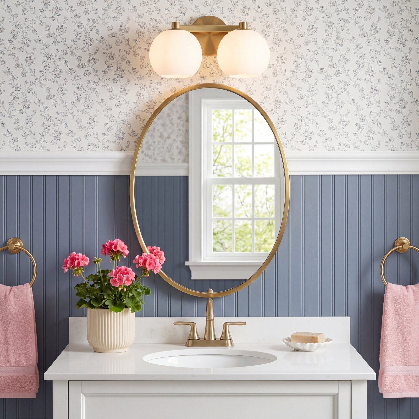Ansley 2 Light Frosted Dimmable Vanity Light, Matte Black