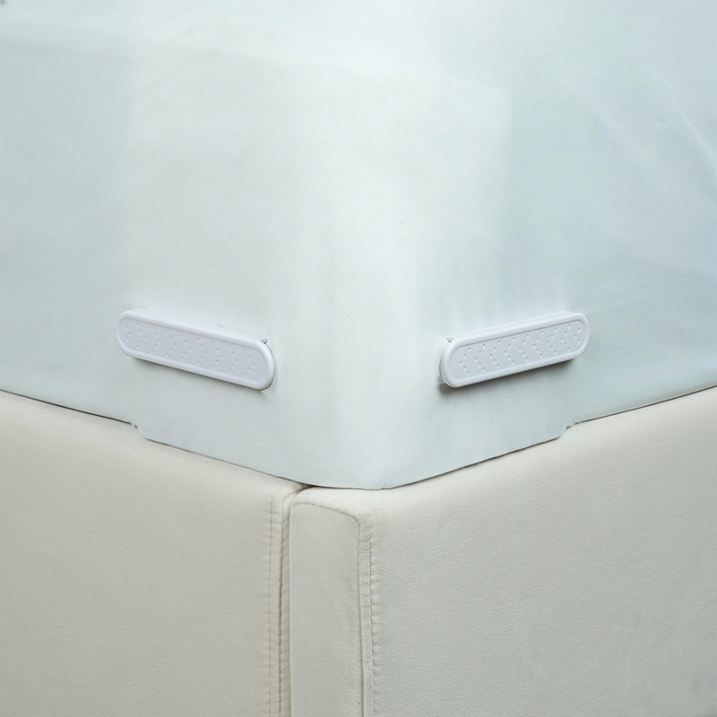 Lock Bed Sheet Holders Set of 4, Keep Sheets Firm & Tight, Durable Universal Fit All Mattress Easy Install, White