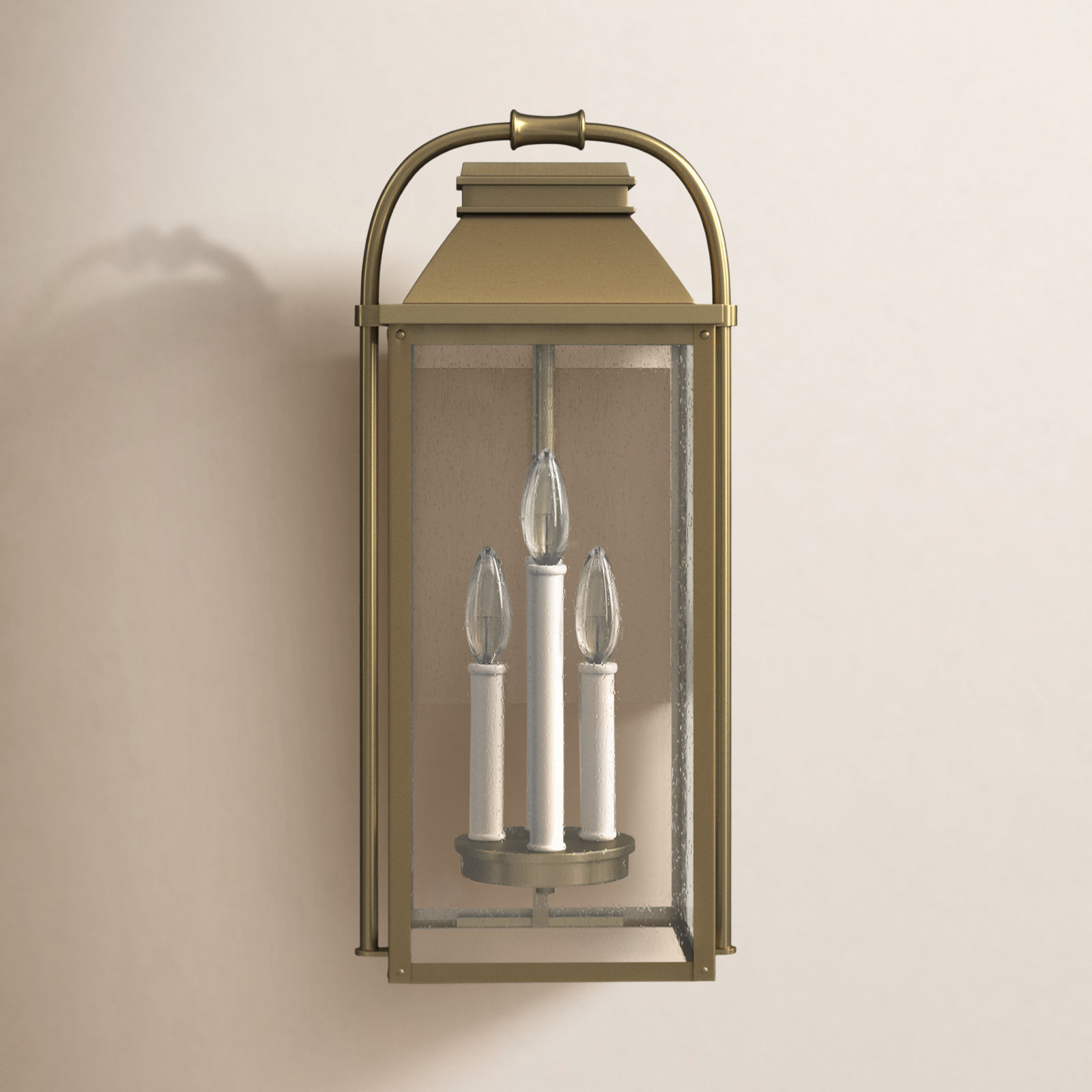 Newson 4 Light Outdoor Wall Light, Painted Distressed Brass