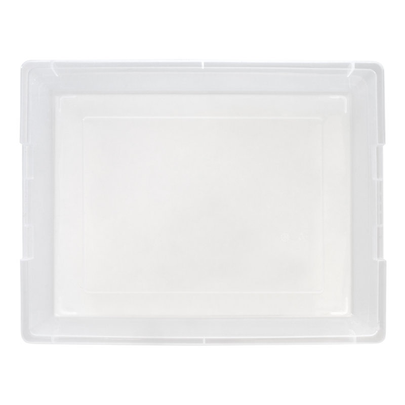 Clear Plastic Stackable Lidded Storage Box with Teal Latches