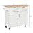 41 Inch Modern Rolling Kitchen Island with Rubberwood Top, Drawers, and White Finish for Enhanced Functionality