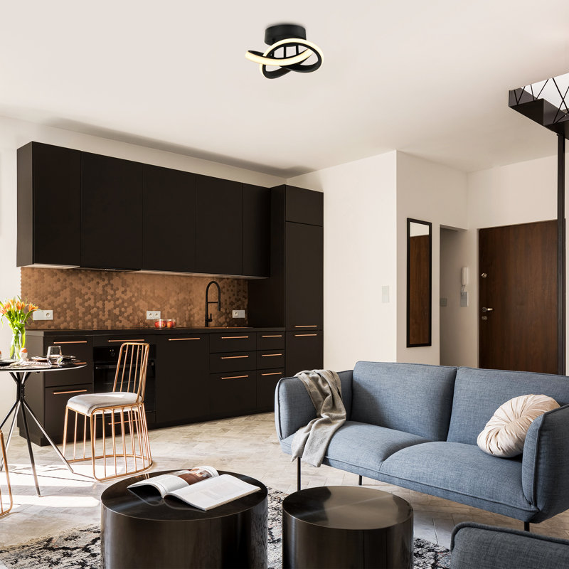 Aamiyah LED Semi Flush Mount, Matte Black