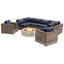Ensemble de conversation modulaire 9 pièces Sayma entièrement assemblé avec coussins Sunbrella et foyer en béton-397792973
