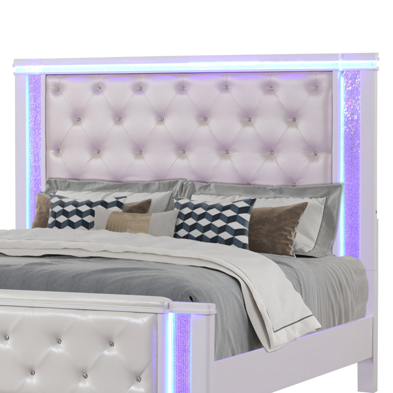 Elmin Upholstered Wingback Bed, King