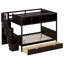 Lit superposé simple au dessus d'un lit double pour enfants-2100497742