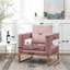 Chaise d'appoint Huron Glamour en velours rose avec découpe et structure de fauteuil-121274361