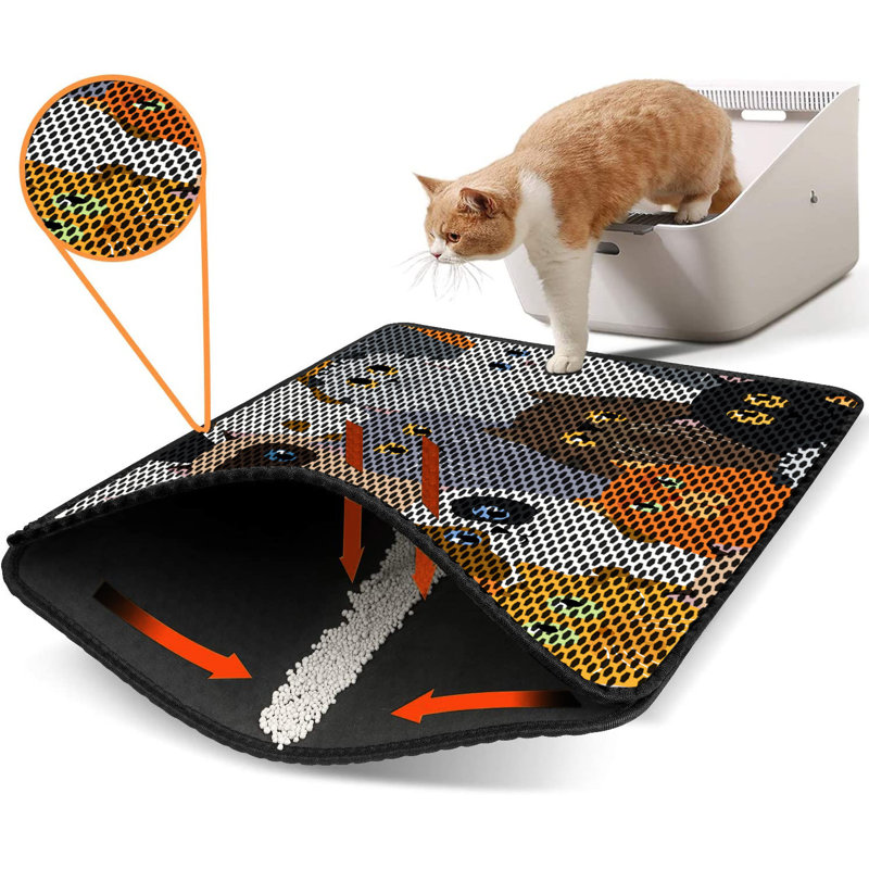 Premium Cat Litter Mat, 18 x 24 inches | 50% PVC / 50% Polyester, Machine Washable & Vacuum Friendly | Durable, Easy-Clean Design for Pet Owners | Protect Your Floors from Litter Messes