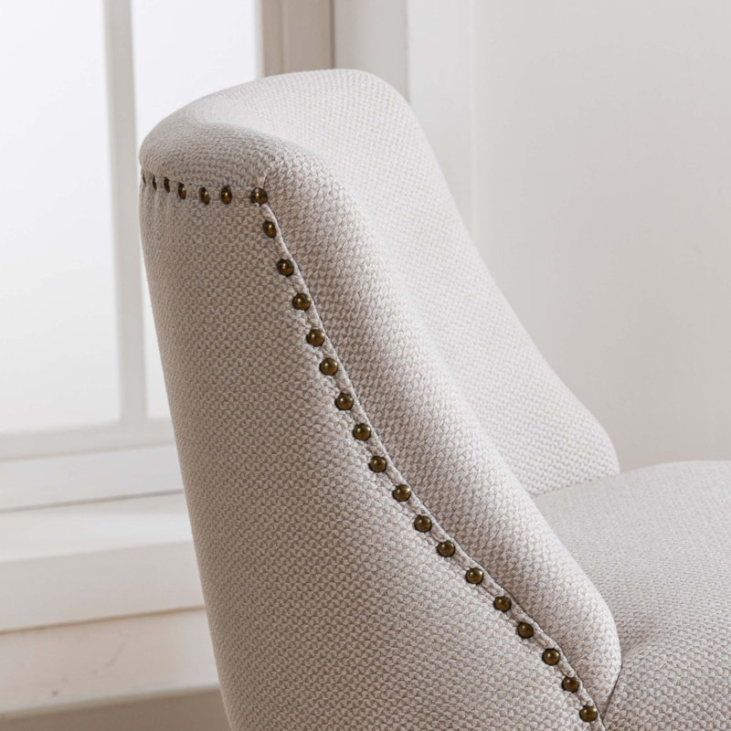 Ensemble de 2 tabourets pivotants Rolland, Beige