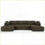 Canapé modulaire à assise en U modulaire à 6 places en tissu maille respirante de 138,5 po Sectional Green | Rembourré | Vert sauge-635385133