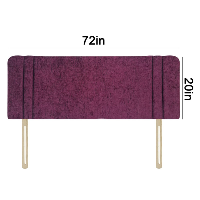 Cail King Upholstered Headboard, Aubergine