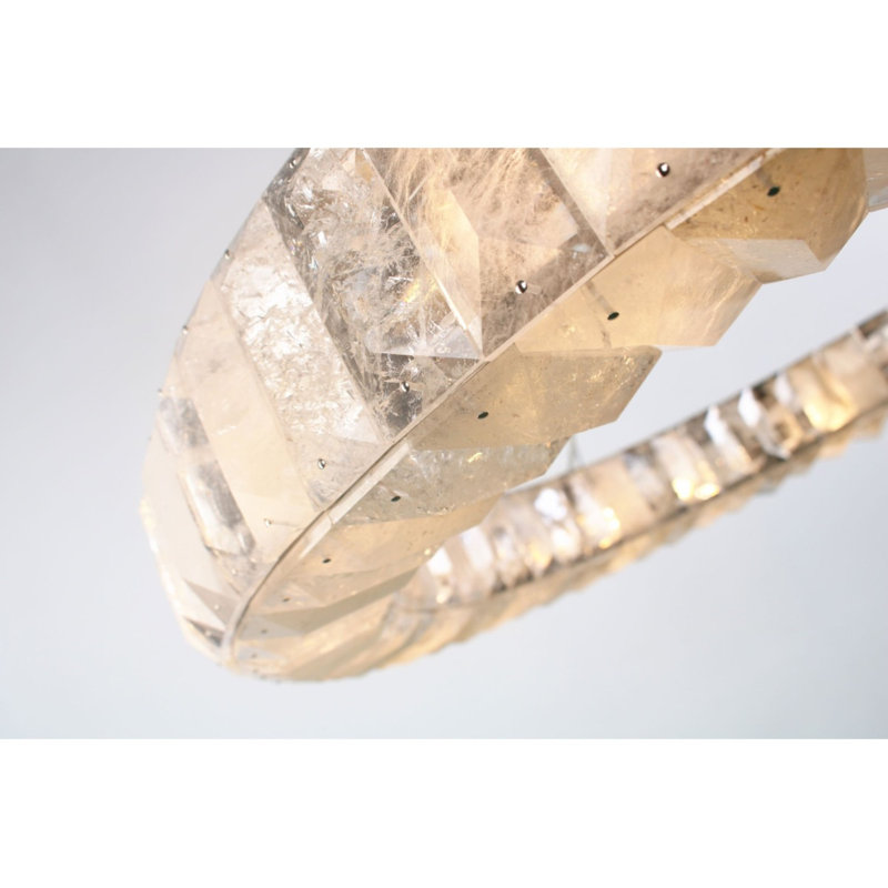 Lustre Kuala Wheel Rock, Nickel noir, Transparent, 18” Diameter x 3.5” Height