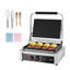 Machine à panini commerciale, machine à panini électrique de 1800 W, machine à presser les sandwichs en acier inoxydable avec poignée et contrôle de la température, plaque émaillée plate de 13,5 x 9,3 po, pour hamburger de bacon