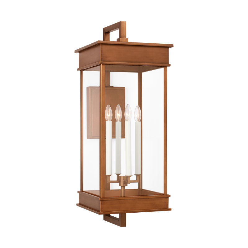 Lanterne murale 4 lumières Shawn, H 35,13 po x l 13,25 po x P 13,25 po, Cuivre naturel
