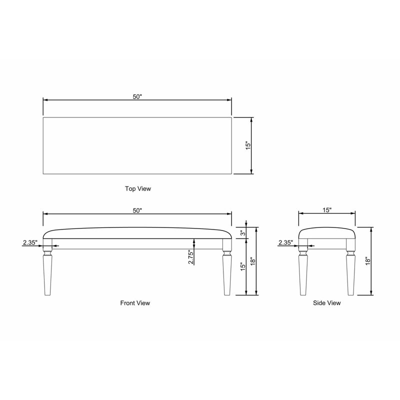 Abimelec Cotton Blend Upholstered Bench