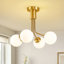 Lustre spoutnik 4 lumières à intensité variable en verre opale semi-encastré-436432168