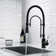 Solid Brass Single Handle Deck Mounted Pull Down Kitchen Sink Faucet with 360° Rotation Spout