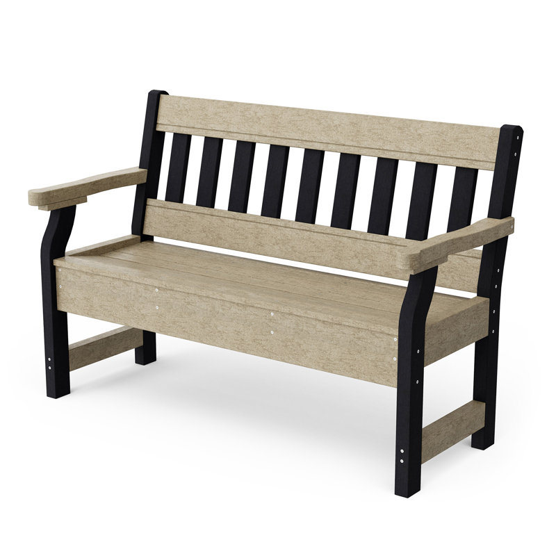 Banc de jardin Heritage, Bois patiné / noir