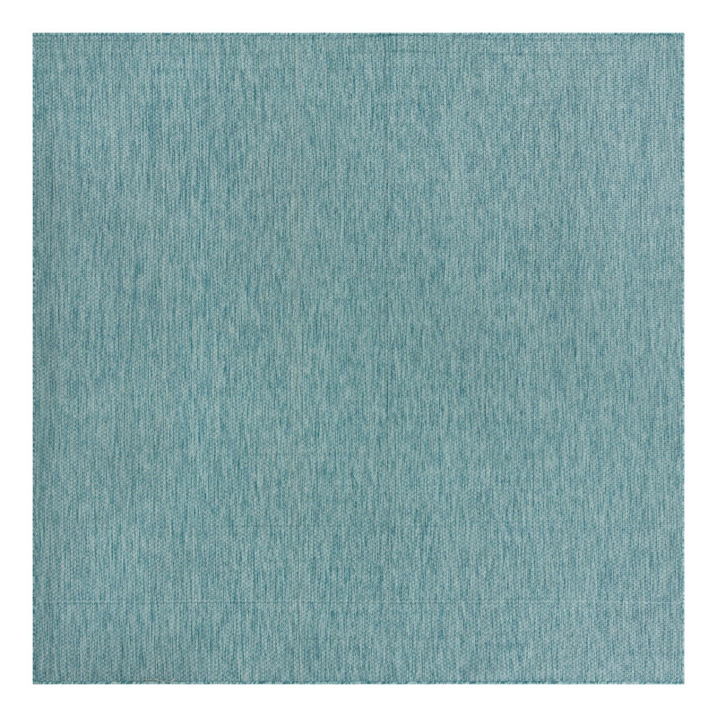 Tapis intérieur / extérieur Avaughn, Carré 10 pi 8 po, Turquoise 