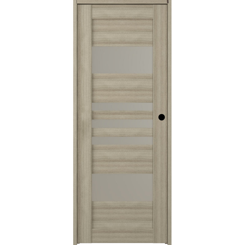 Porte standard lambrissée en bois manufacturé et verre massif préfini, 36 po x 80 po