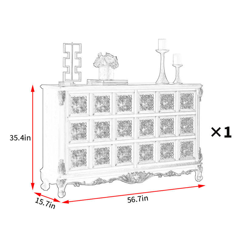 Commode d'appoint de style rétro américain, Brun