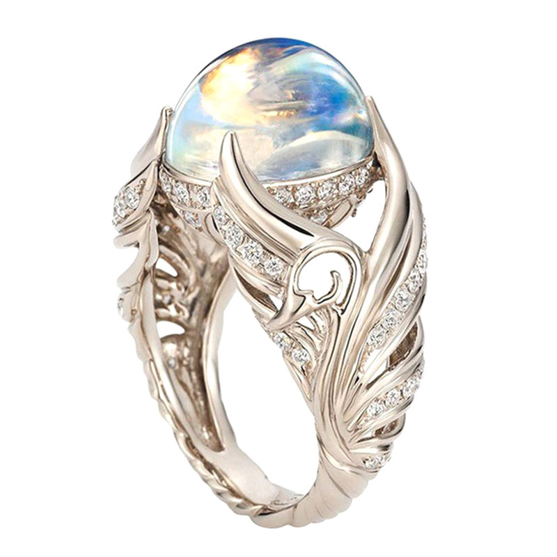 Cadeau de bijoux pour femme avec fausses pierres de lune et strass