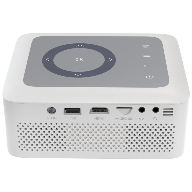 Impecca 120" Portable Home Theatre Projector, 80 ANSI Lumens, 720P,  Includes USB-C to HDMI Kit - White