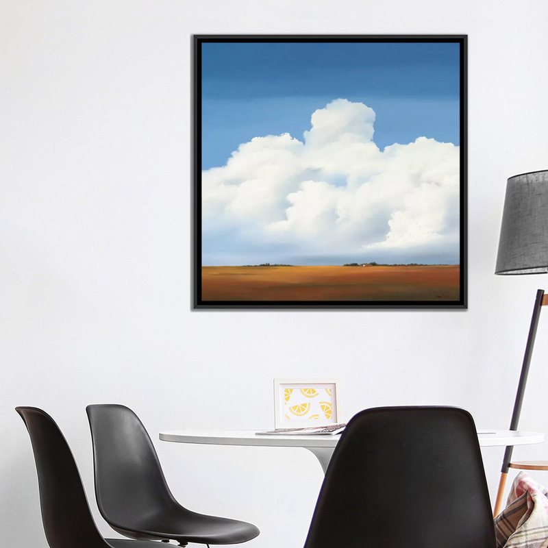 «Clouds II», reproduction sur toile, H 18 po x l 18 po x P 1,5 po, Toile avec cadre flottant noir, Pas de tapis