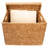 Hand-Woven Rattan Rectangular Basket with Lid-78461943
